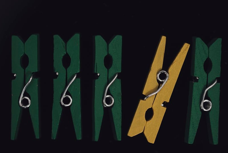 blue and black clothes pin